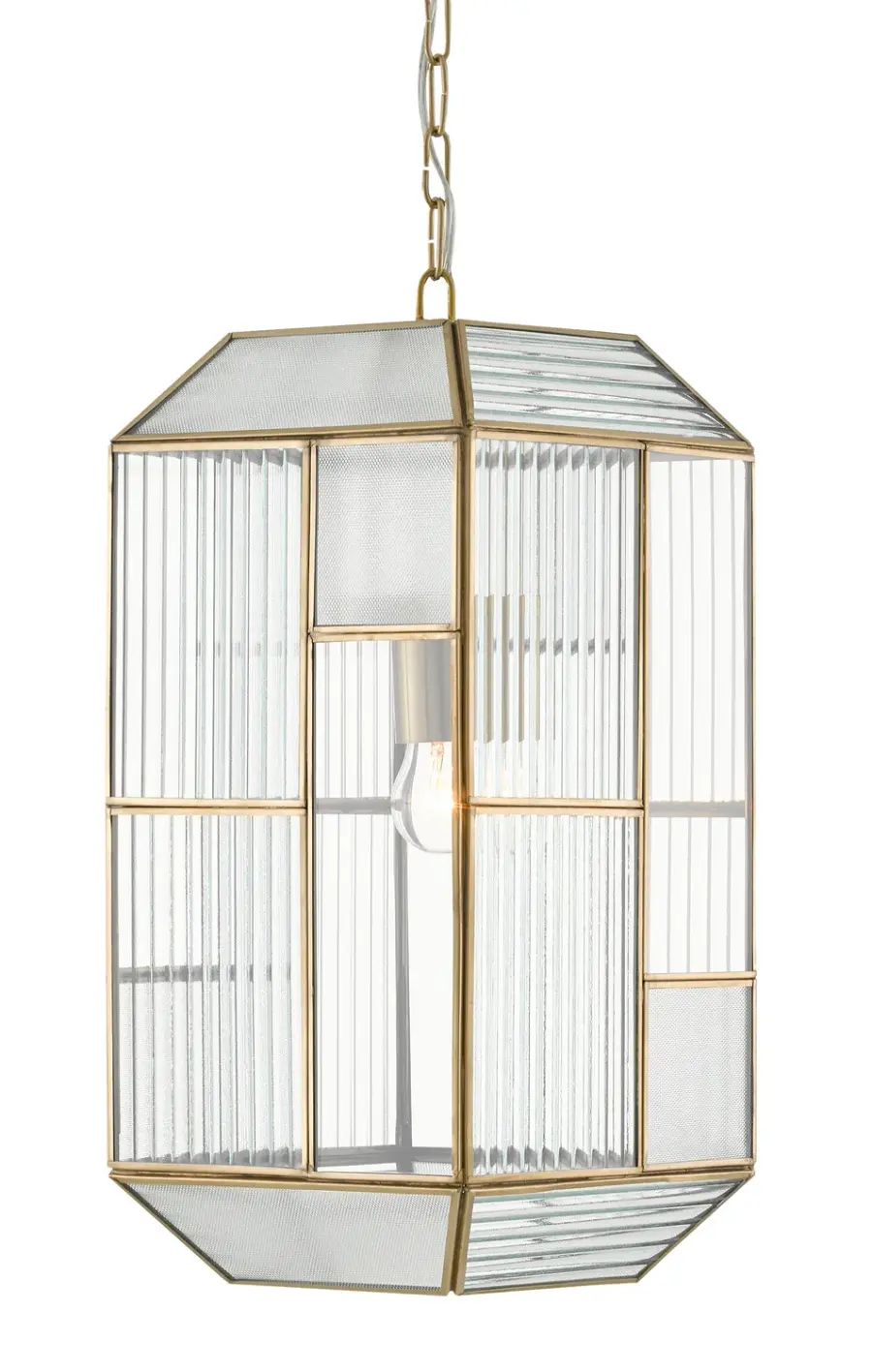 Bardolph One Light Pendant in Clear Glass and Antique Brass