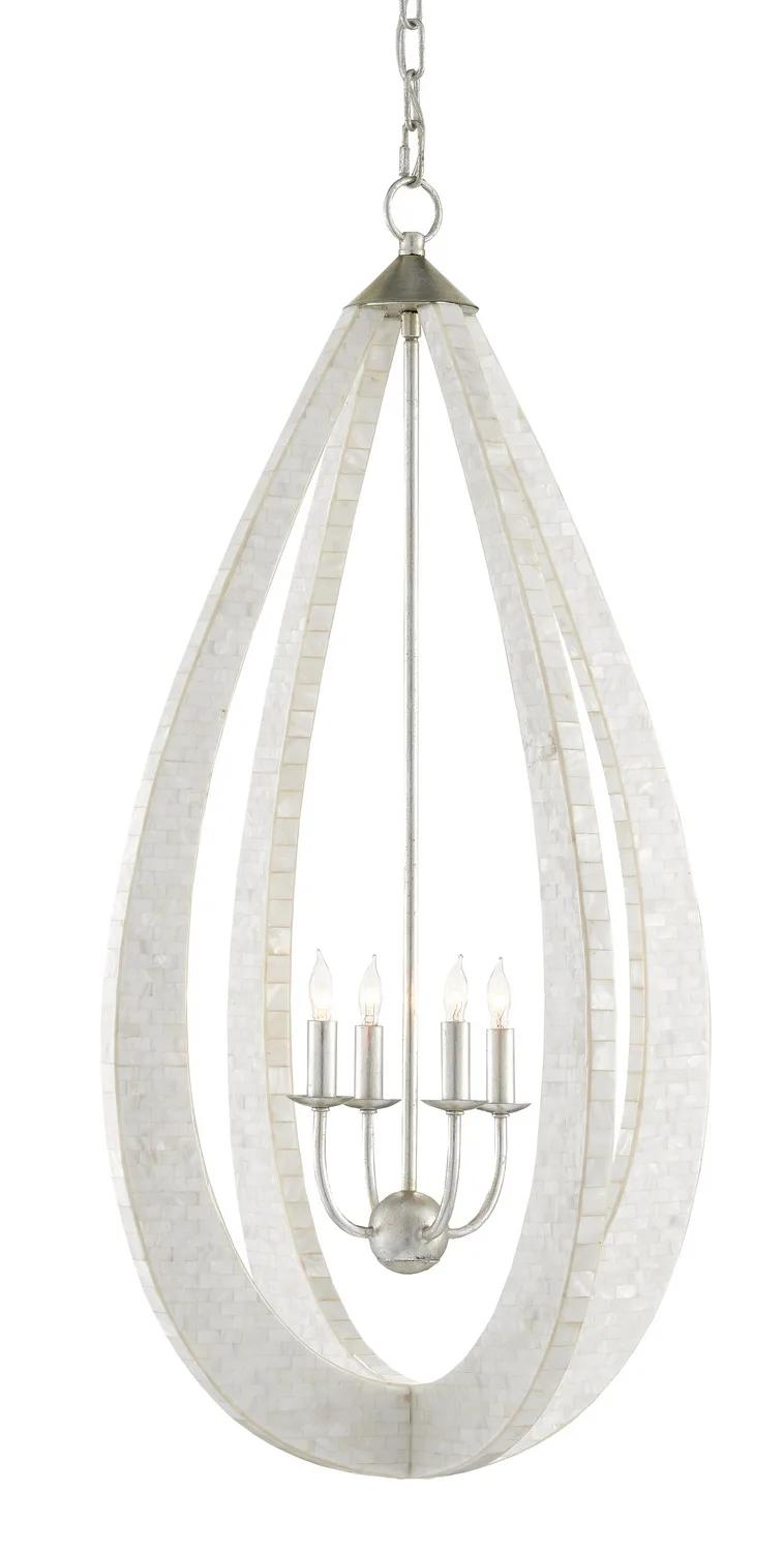 Arietta Four Light Chandelier in Mother of Pearl