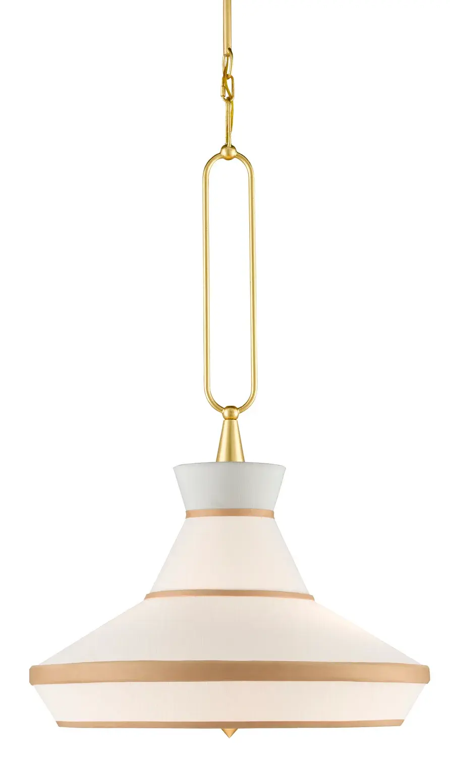 Perth Two Light Pendant in Gold Leaf and White