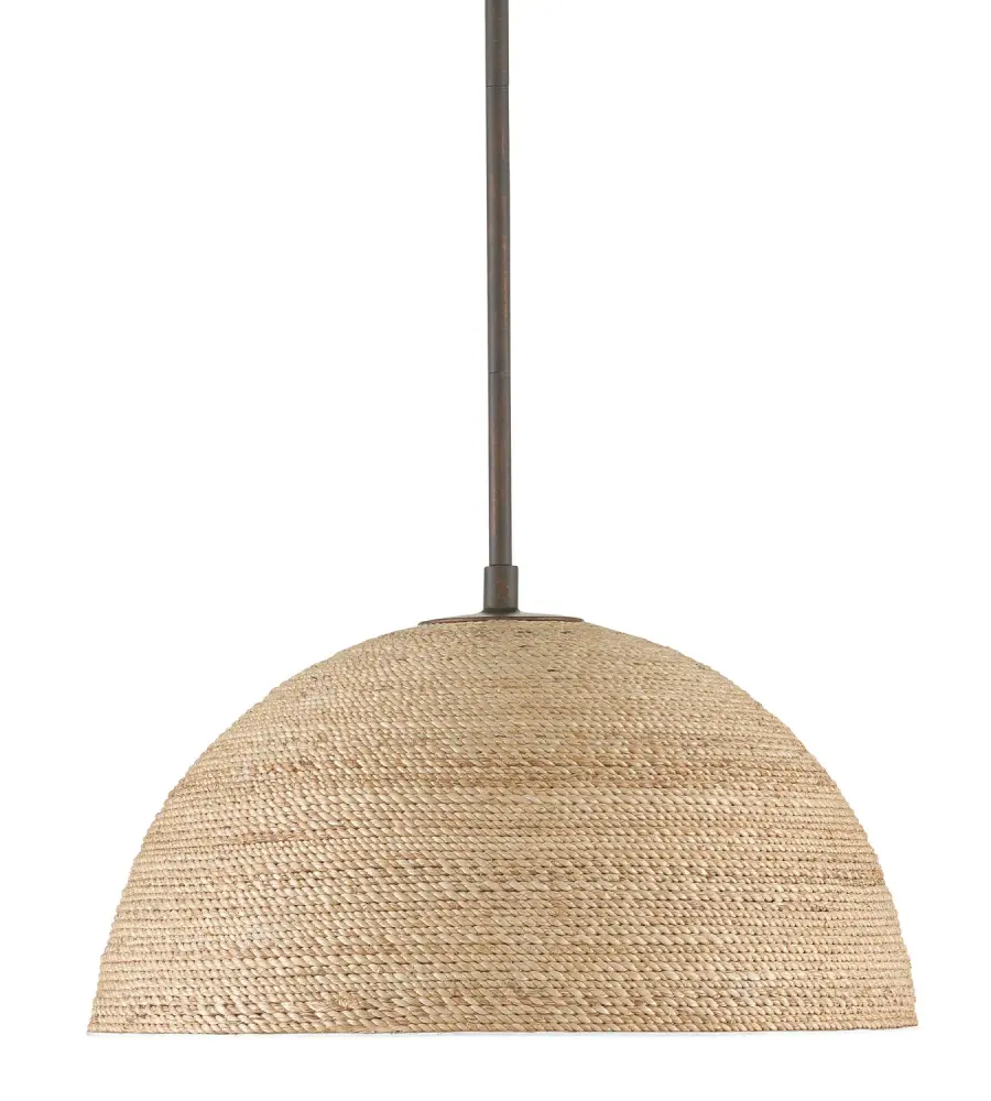 Tobago One Light Pendant in Natural/Sugar White/Bronze Gold