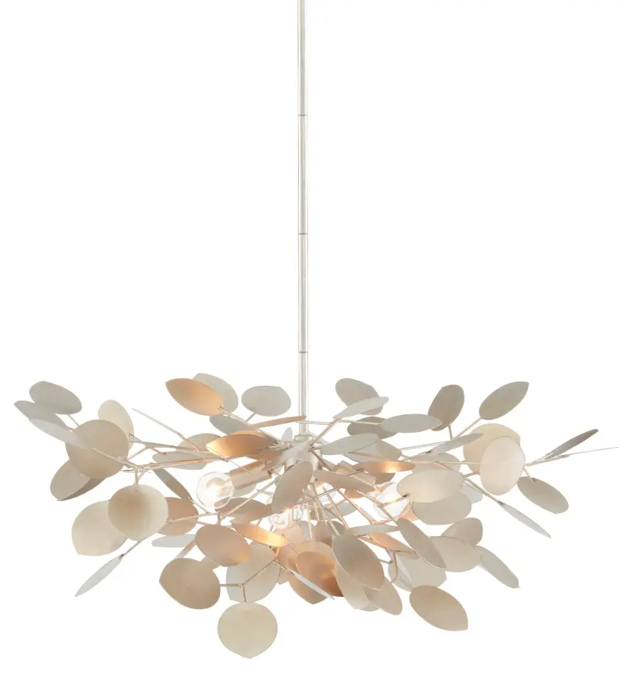 Lunaria Four Light Chandelier in Contemporary Silver Leaf