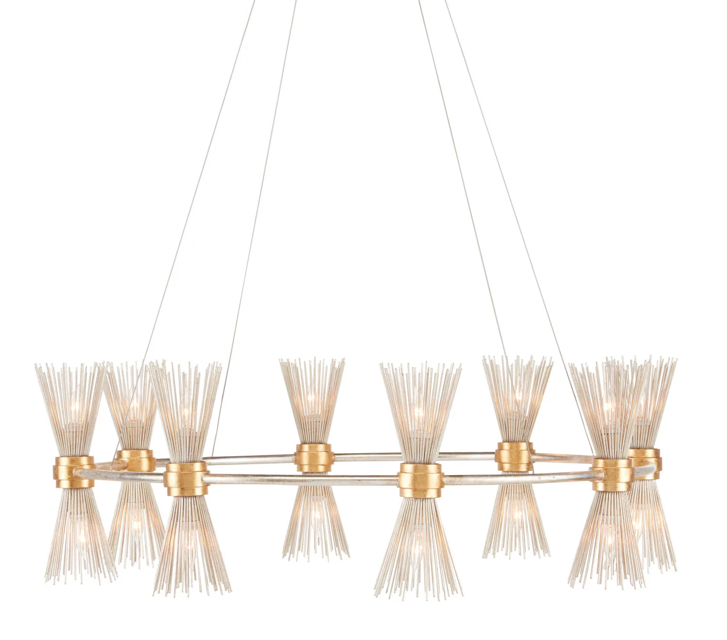 Novatude 16-Light Chandelier in Contemporary Gold Leaf & Silver Leaf