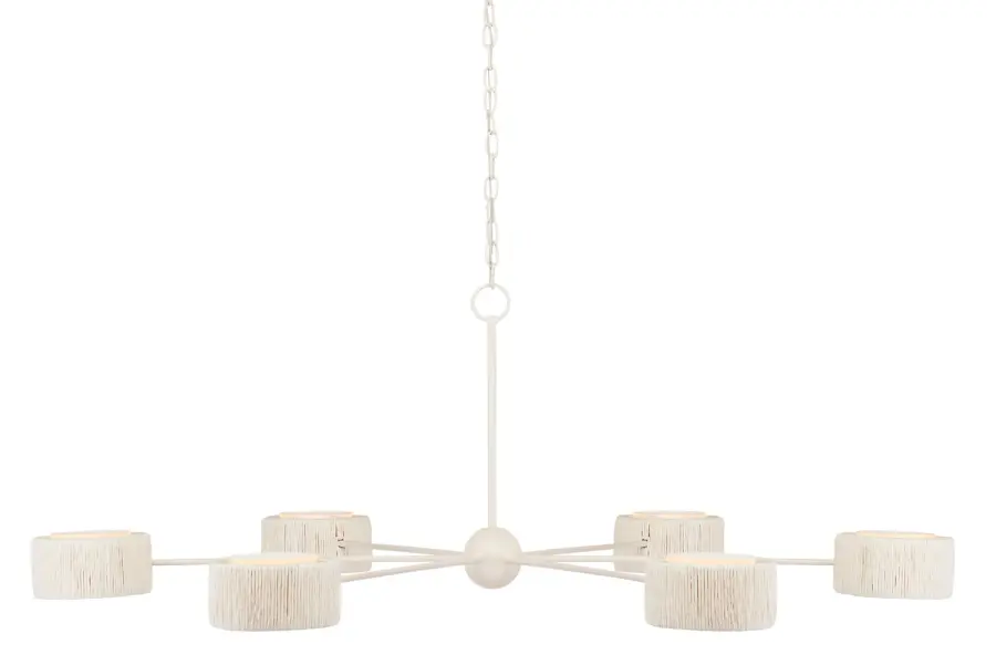 Monreale Six Light Chandelier in White