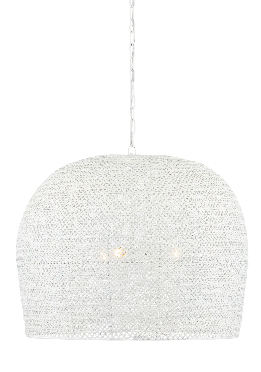 Piero Three Light Chandelier in White