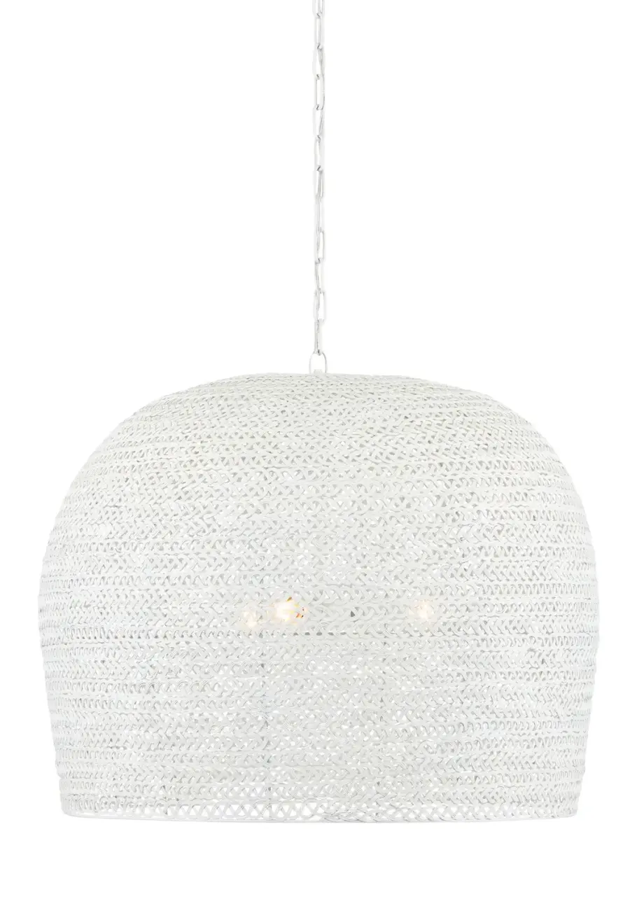 Piero Three Light Chandelier in White