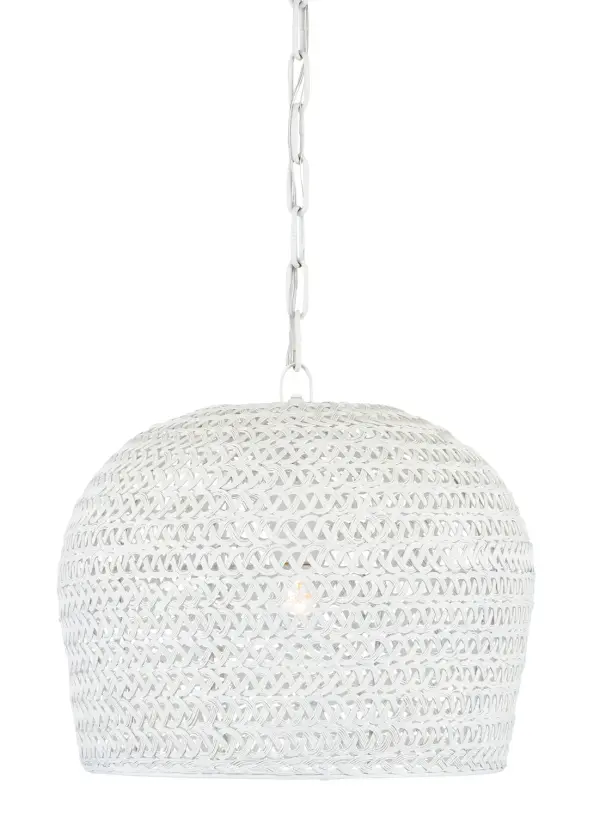 Piero White Woven Pendant Light