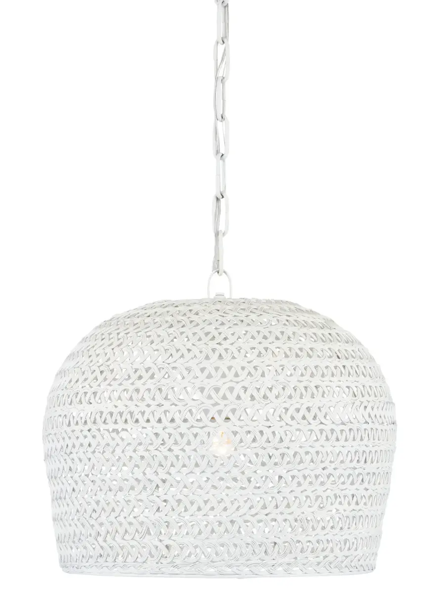 Piero White Woven Pendant Light