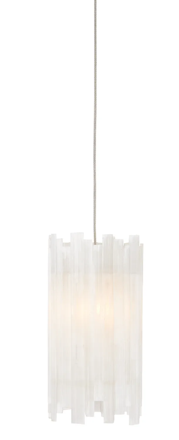 Escenia One Light Pendant in Frosted White/Silver