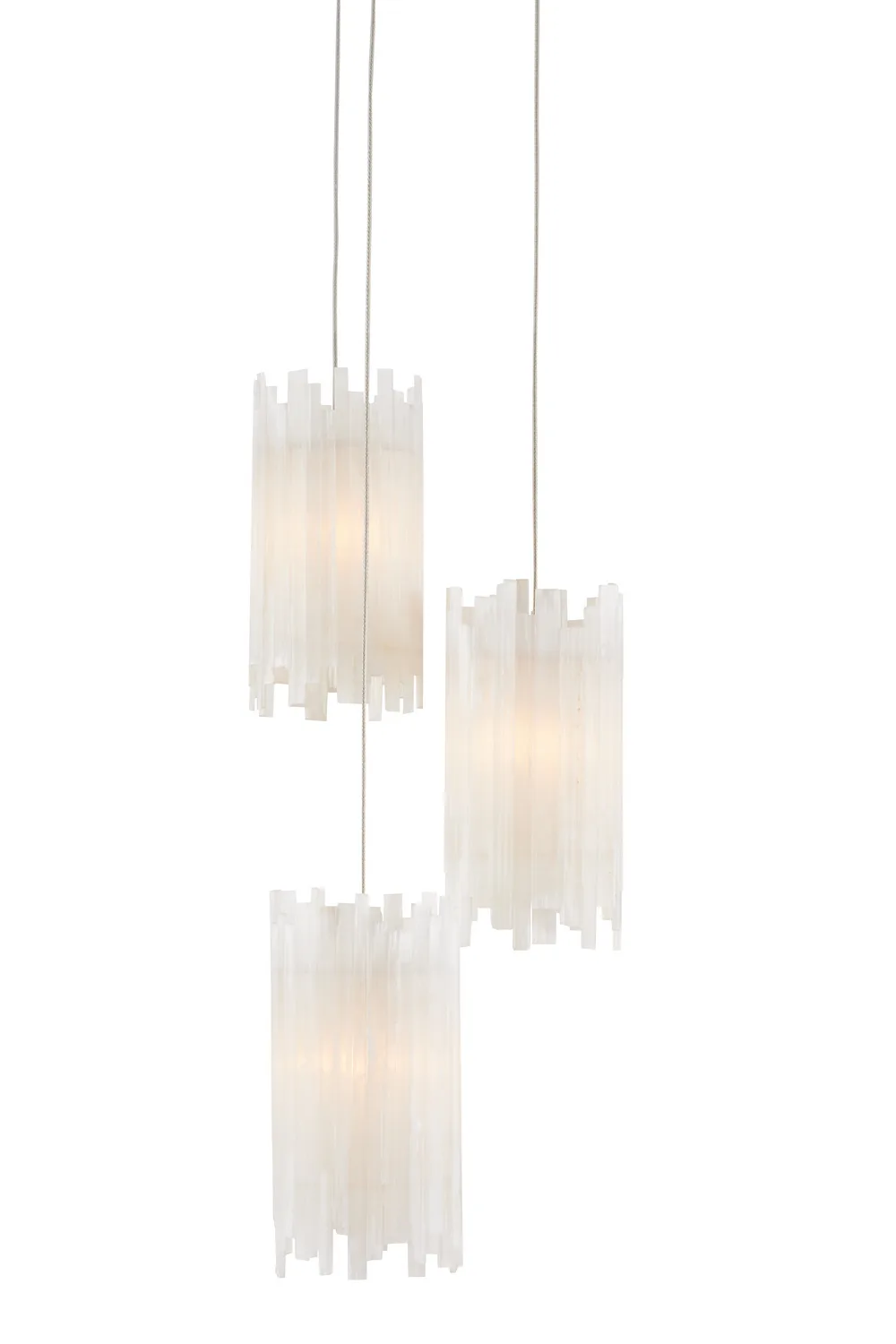 Escenia Three Light Pendant in Frosted White/Silver