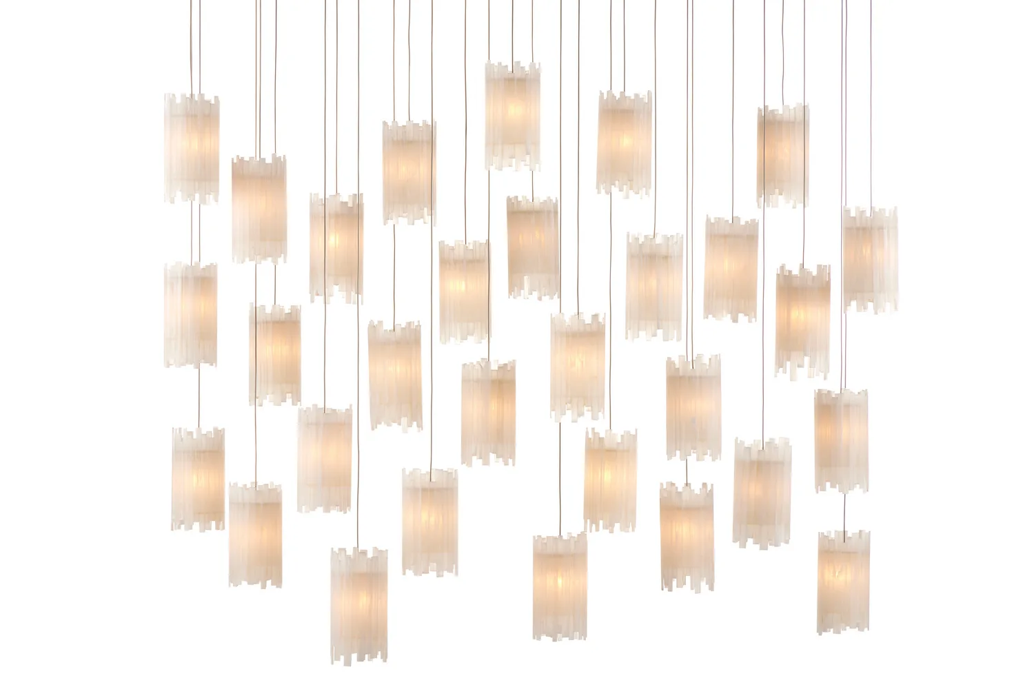 Escenia 30-Light Linear Pendant in Frosted White/Silver