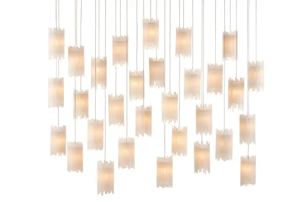 Escenia 30-Light Linear Pendant in Frosted White/Silver