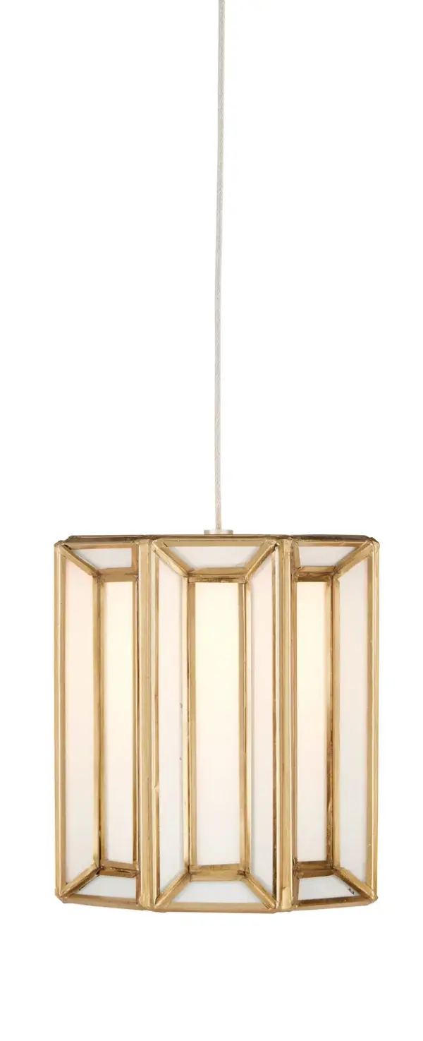 Daze One Light Pendant in Antique Brass/White/Silver