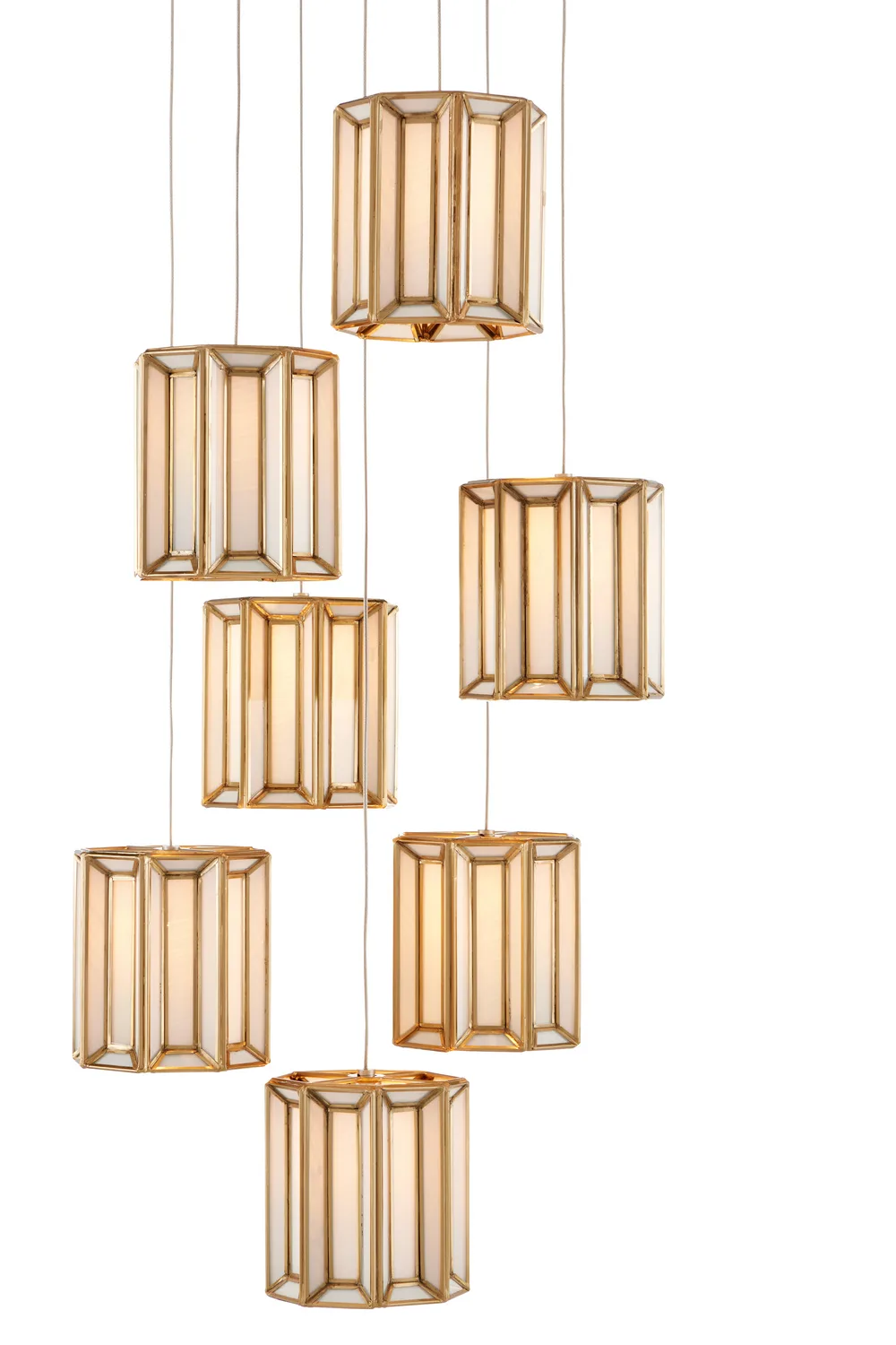 Daze 7-Light Multi-Drop Pendant in Antique Brass