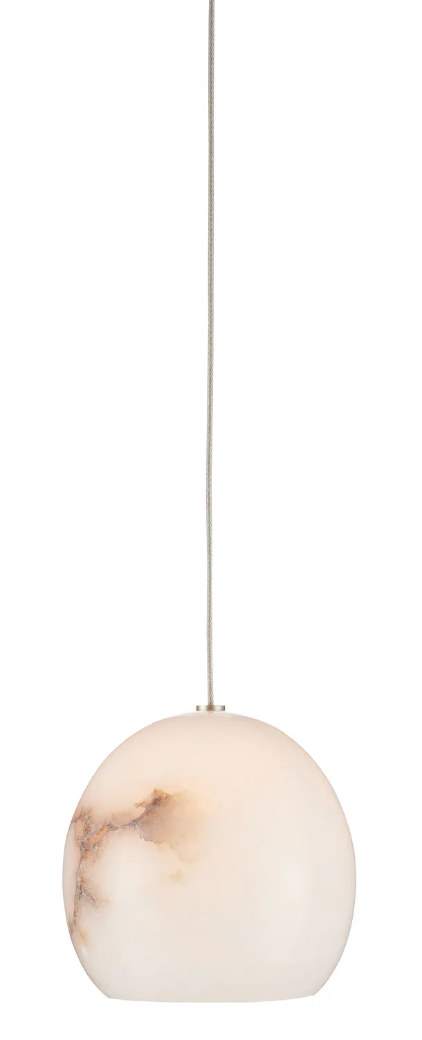 Lazio One Light Pendant in White/Silver