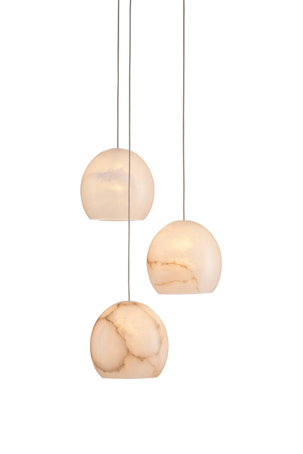 Lazio Three Light Pendant in White/Silver