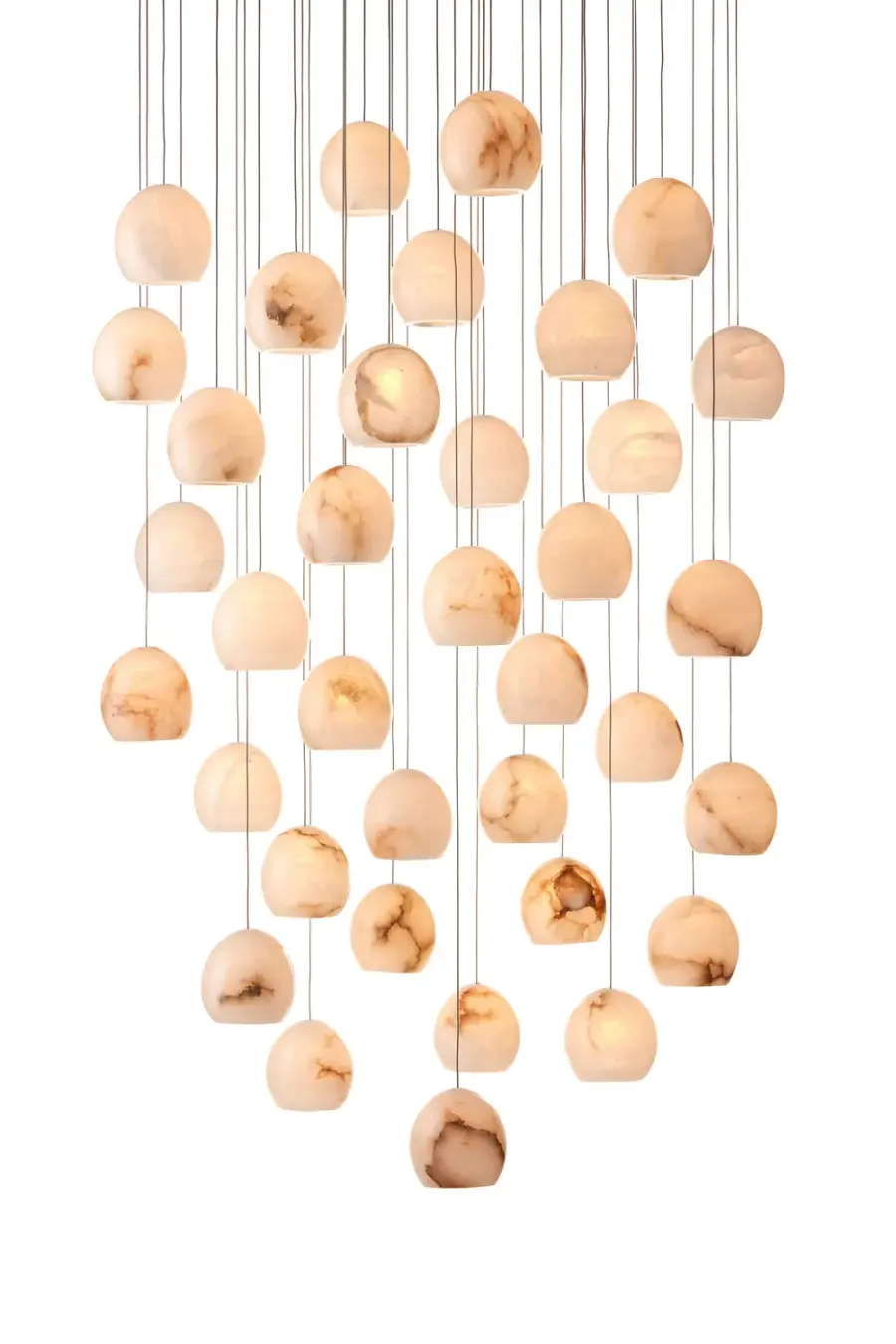 Lazio 36-Light Multi-Drop Pendant in White/Silver
