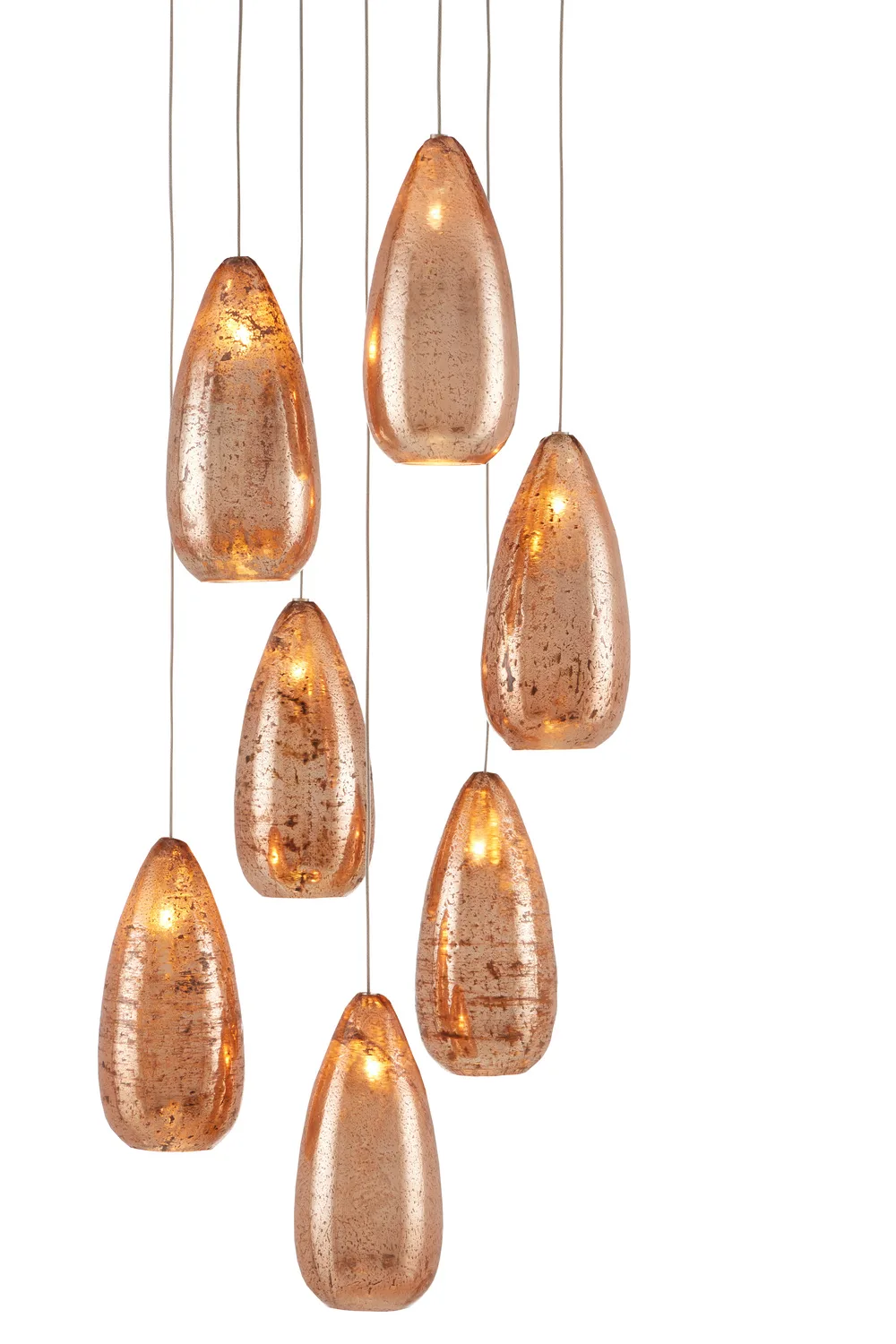 Rame Seven Light Pendant in Copper/Silver