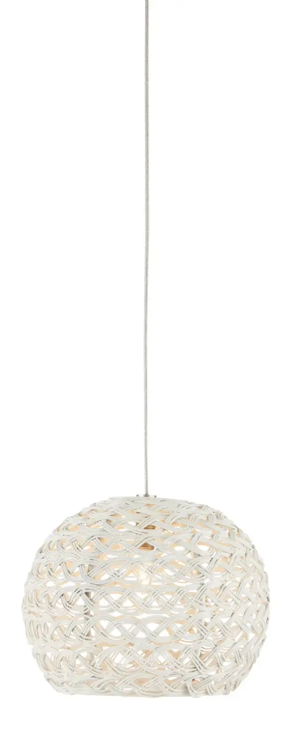 Piero One Light Pendant in Sugar White/Silver