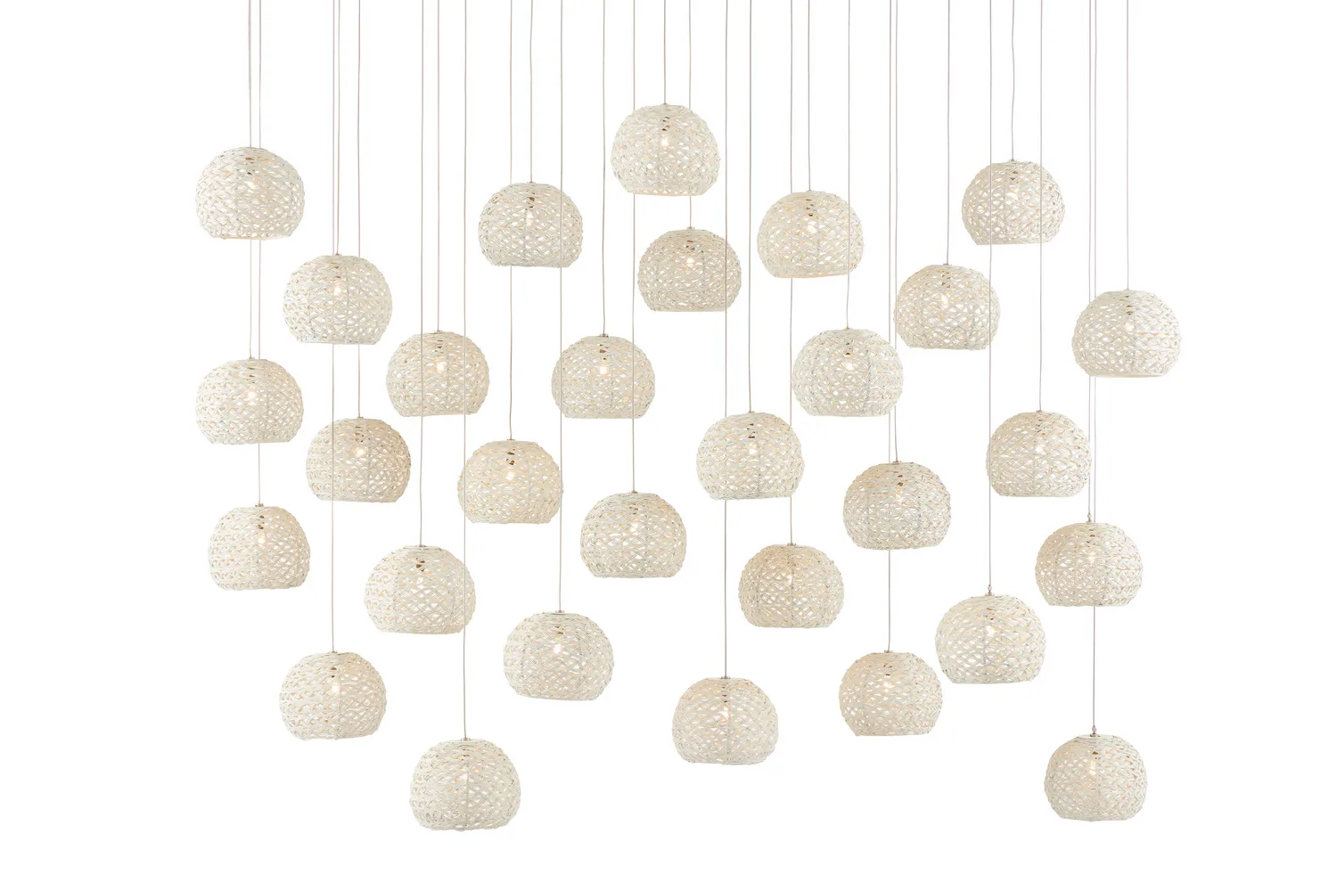 Piero 30-Light Linear Pendant in Sugar White & Silver