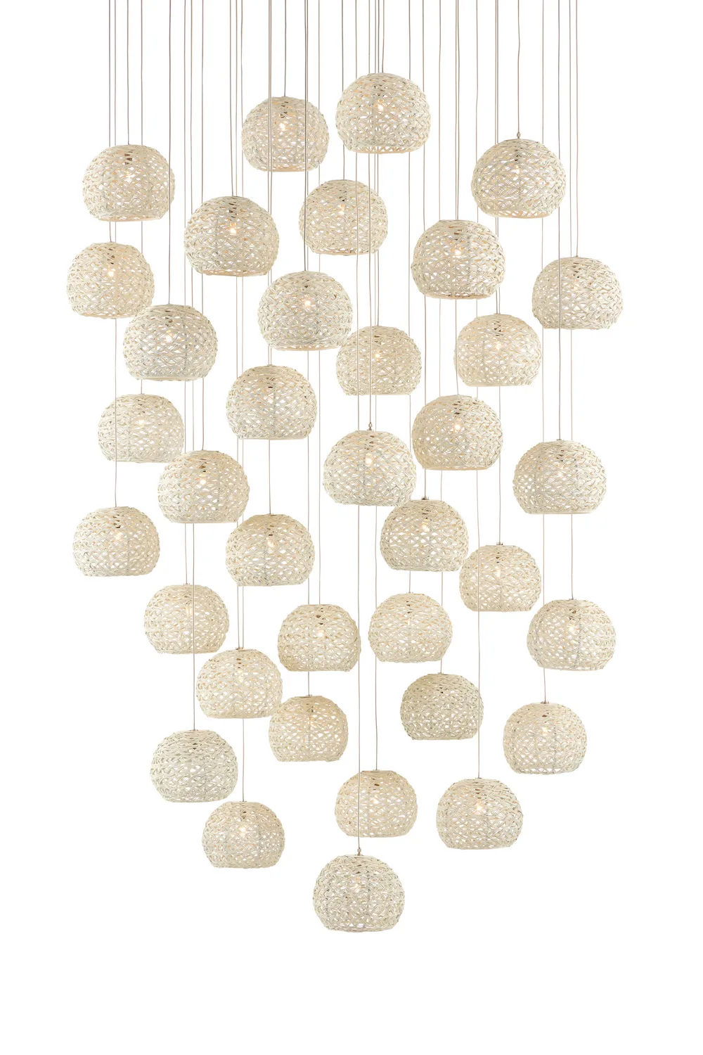 Piero 36-Light Multi-Drop Pendant in Sugar White/Silver