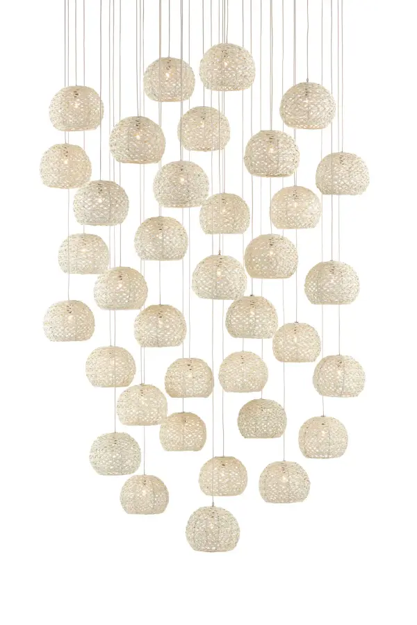Piero 36-Light Multi-Drop Pendant in Sugar White/Silver
