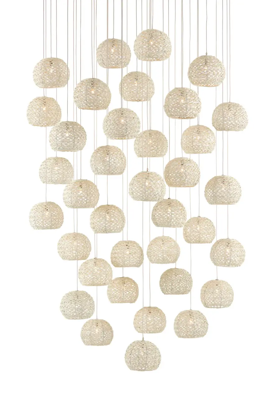 Piero 36-Light Multi-Drop Pendant in Sugar White/Silver