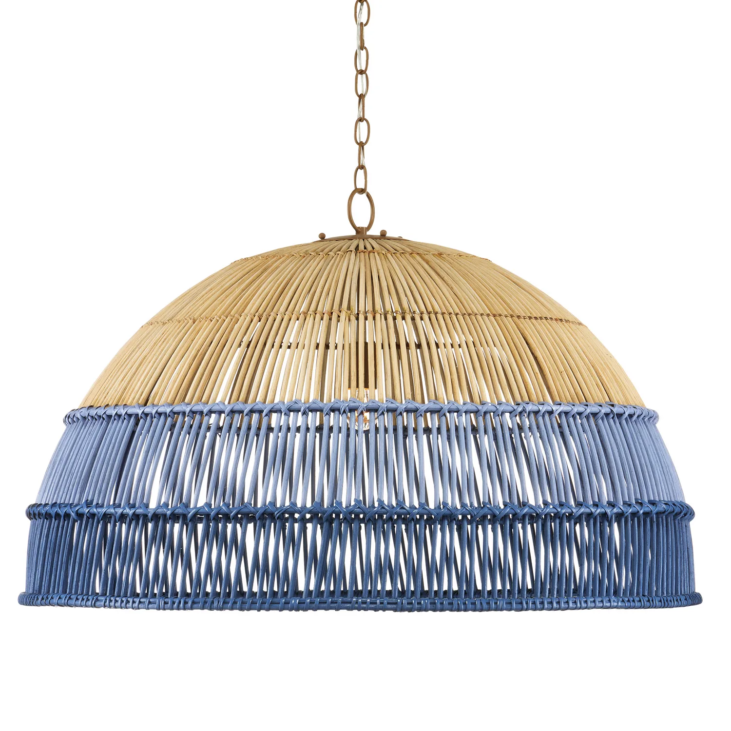 Senjyo One Light Pendant in Natural/Cornflower Blue/Blue Bonnet/Khaki