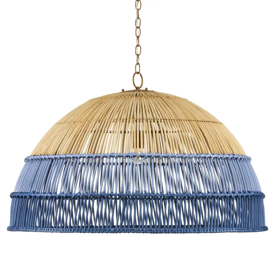 Senjyo One Light Pendant in Natural/Cornflower Blue/Blue Bonnet/Khaki