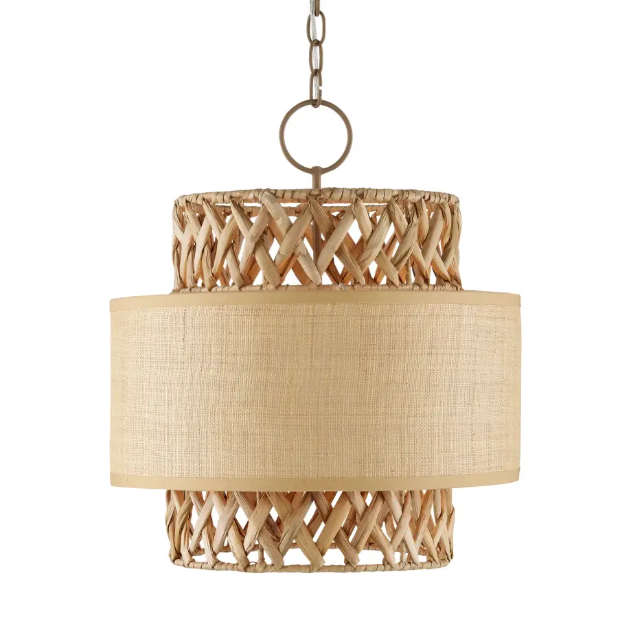 Isola Four Light Pendant in Khaki/Natural