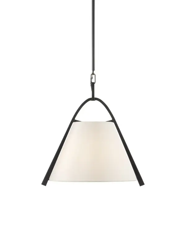 Frey One Light Pendant in Satin Black/Off-White
