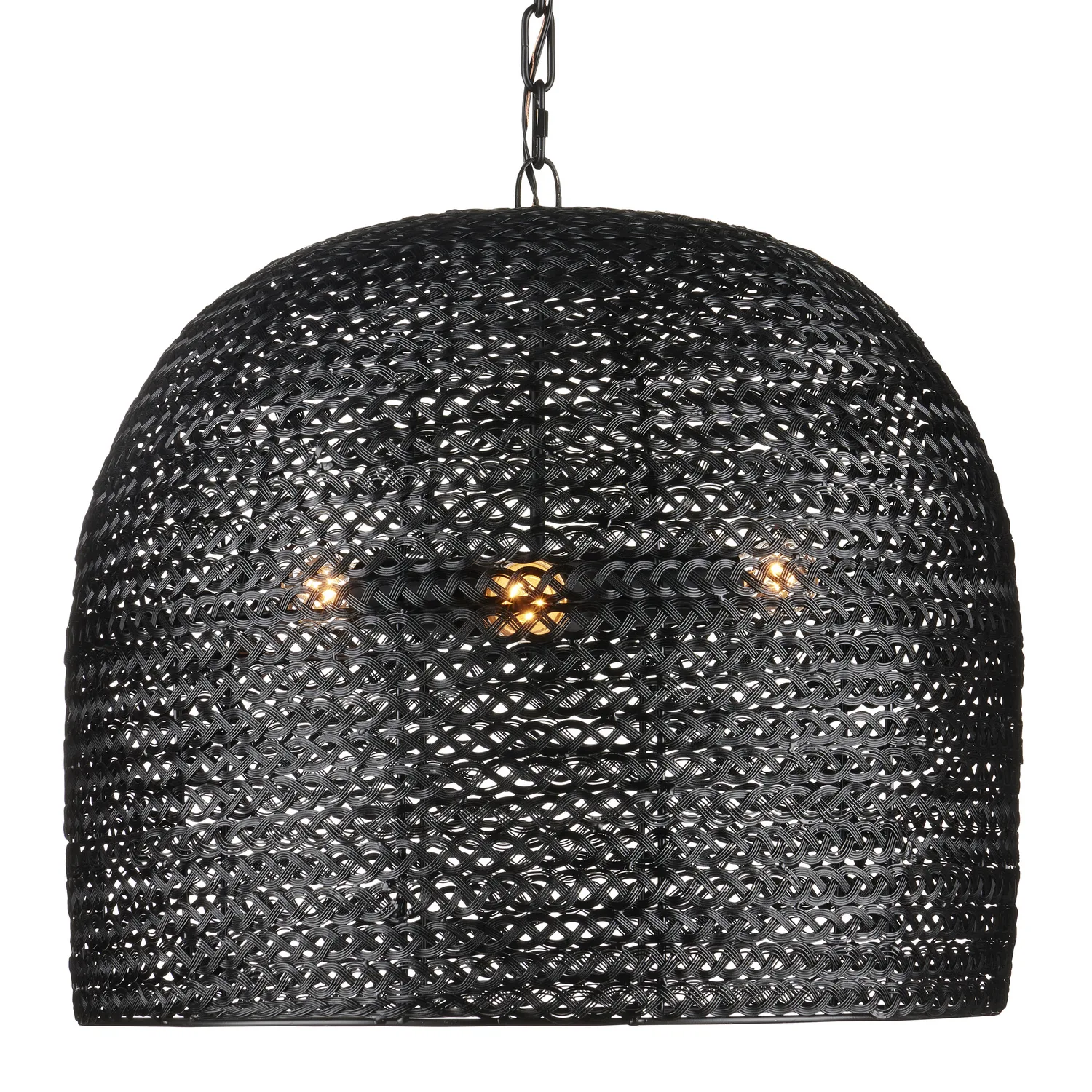 Piero Three Light Pendant in Satin Black