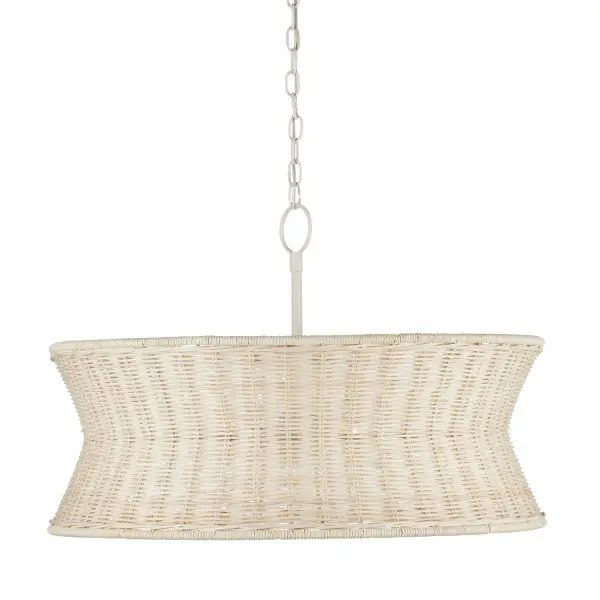 Phebe Four Light Chandelier in Bleached Natural/Vanilla