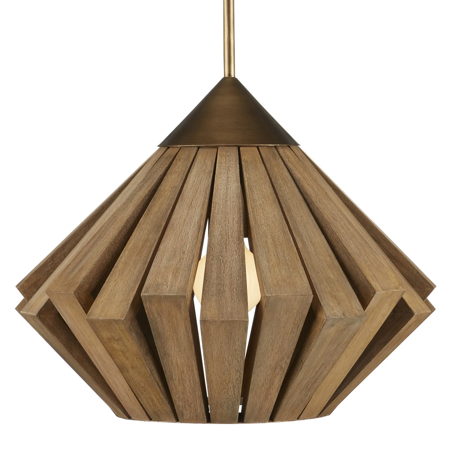 Plunge One Light Pendant in Toffee/Brass