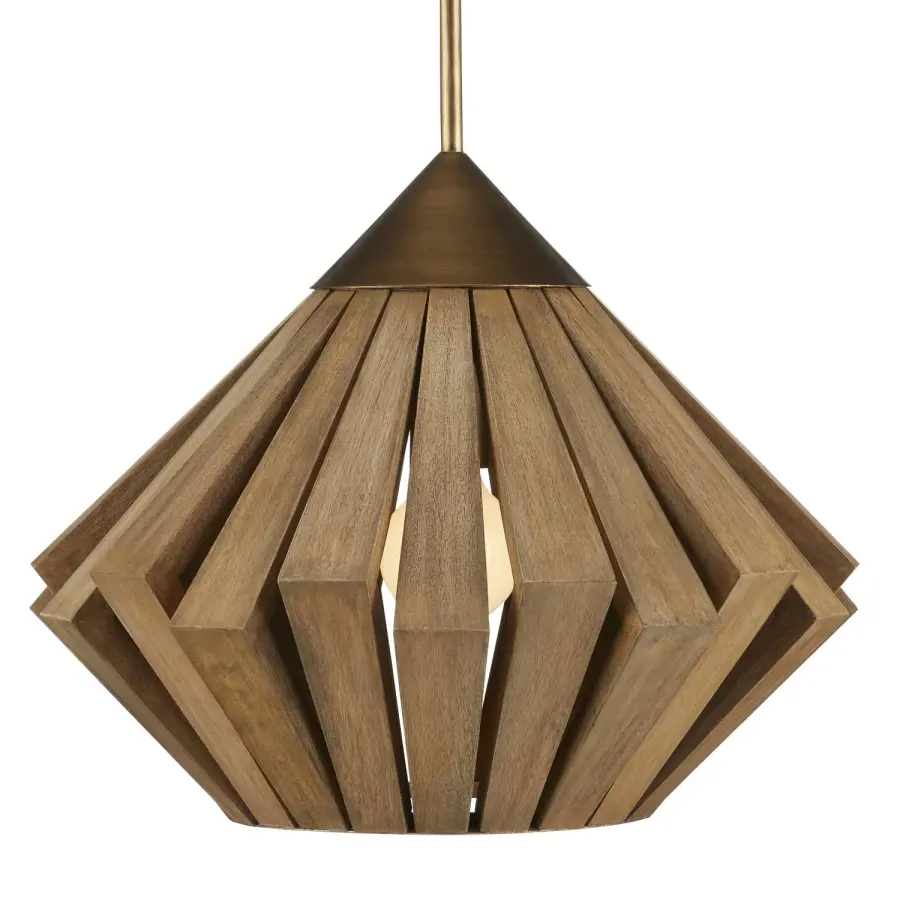 Plunge One Light Pendant in Toffee/Brass