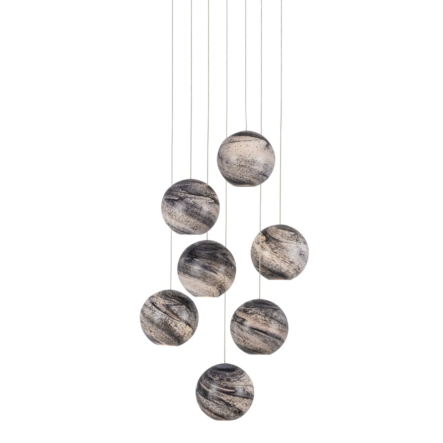 Palatino Seven Light Pendant in Earth with Speckles/Silver