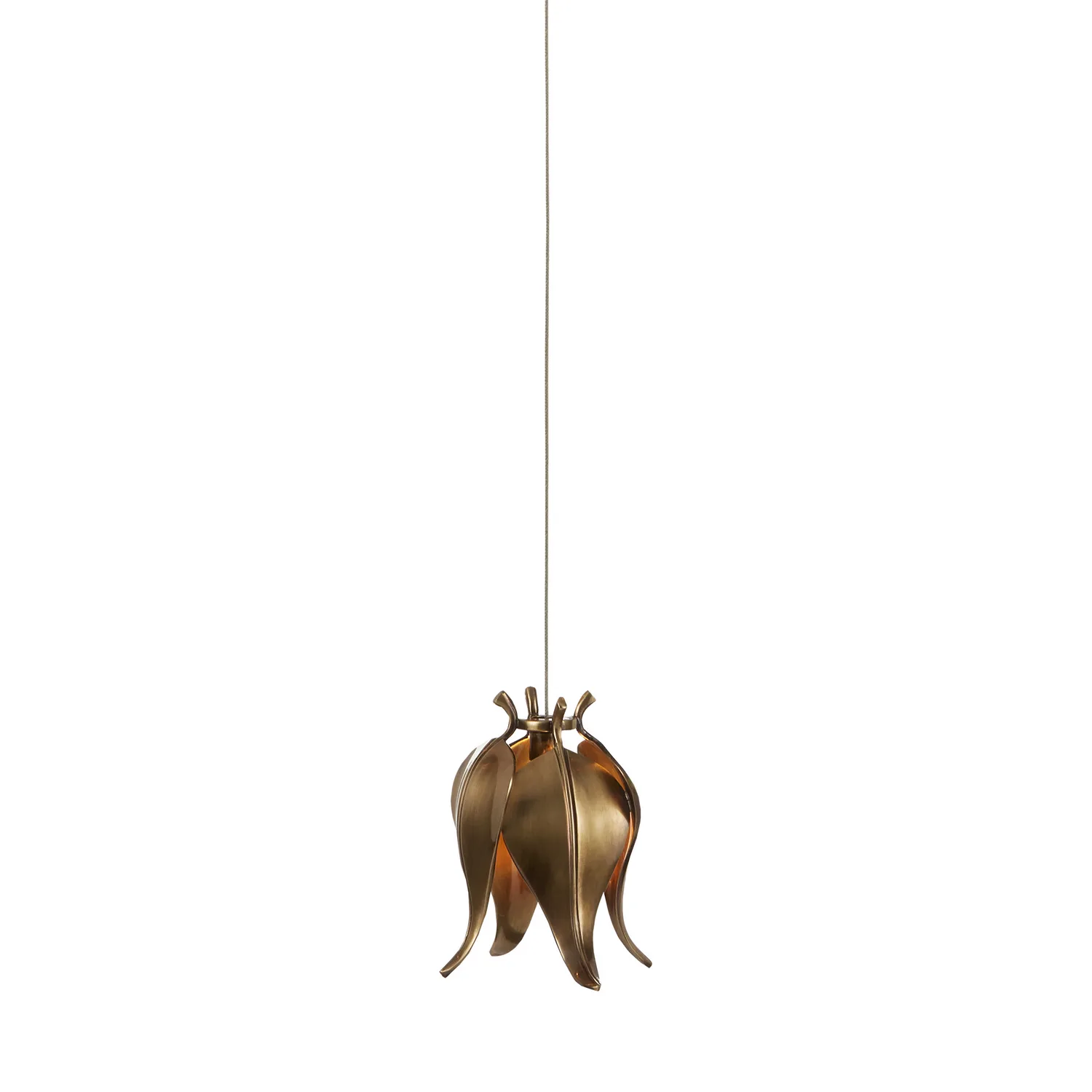 Iota One Light Pendant in Antique Brass/Silver