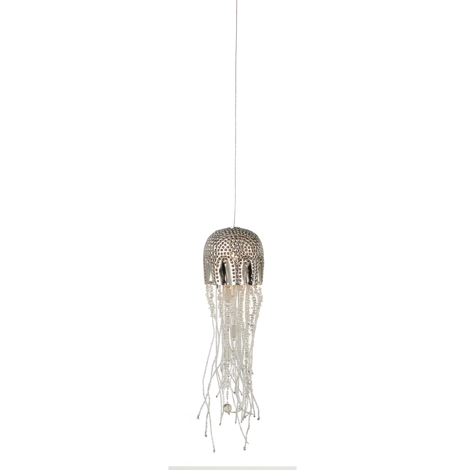 Medusa One Light Pendant in Nickel/Clear/Silver