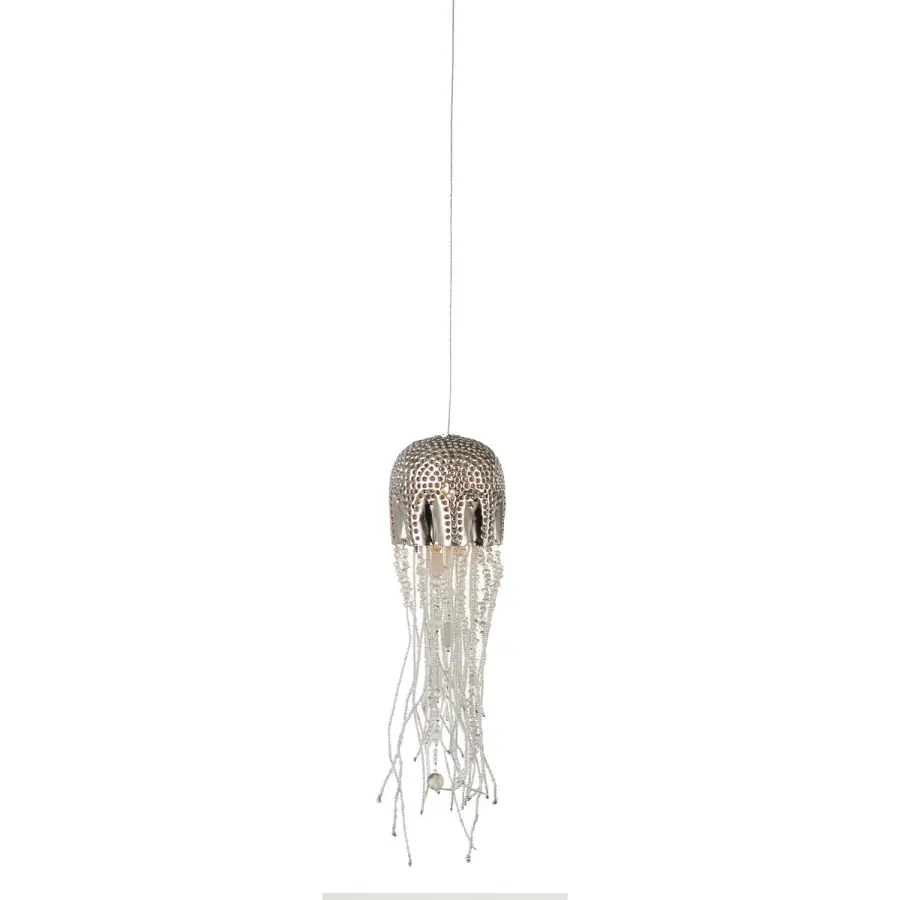 Medusa One Light Pendant in Nickel/Clear/Silver