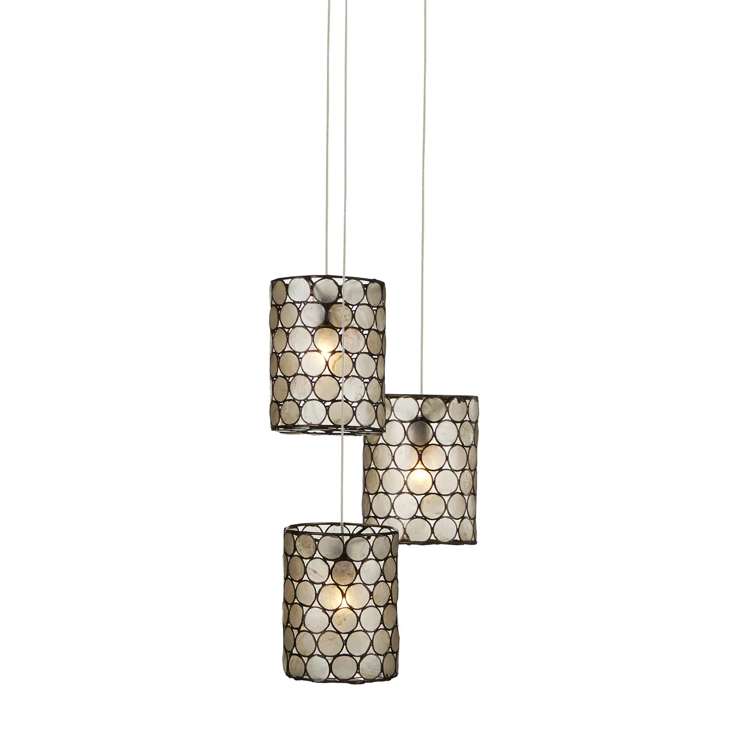 Regatta Three Light Pendant in Natural Capiz Shell