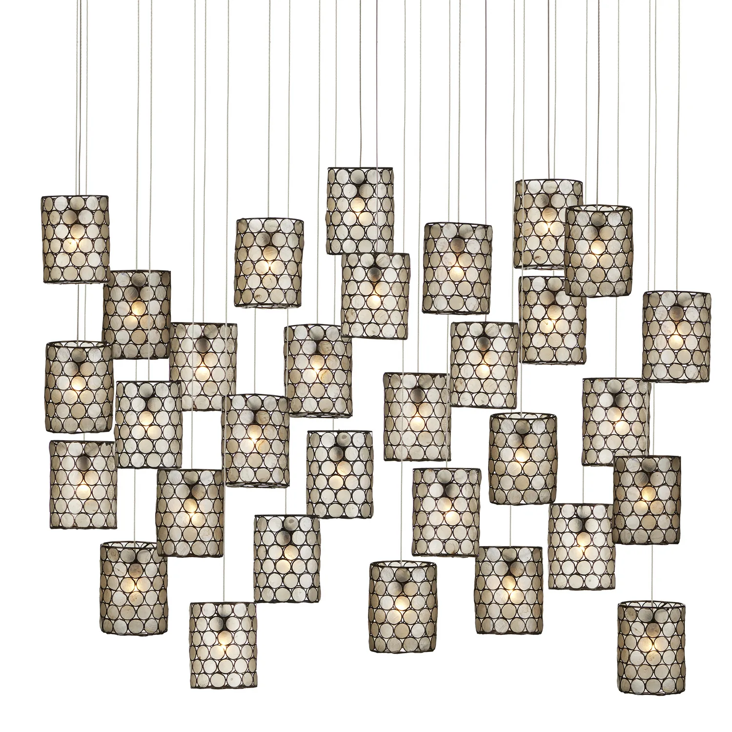 Regatta 30-Light Linear Pendant in Natural Capiz Shell
