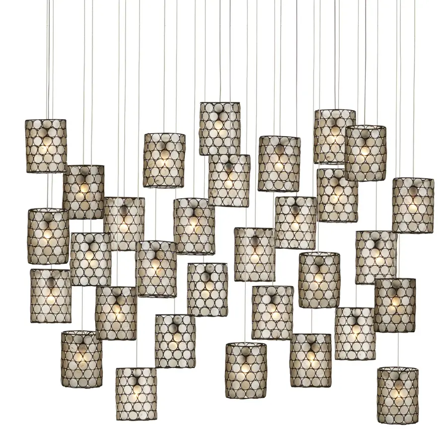 Regatta 30-Light Linear Pendant in Natural Capiz Shell