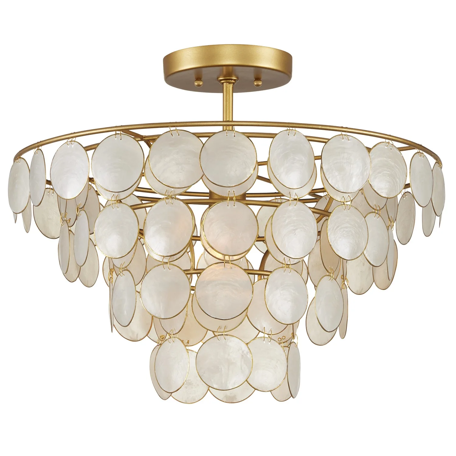 Bon Vivant One Light Semi-Flush Mount in Natural/Gold