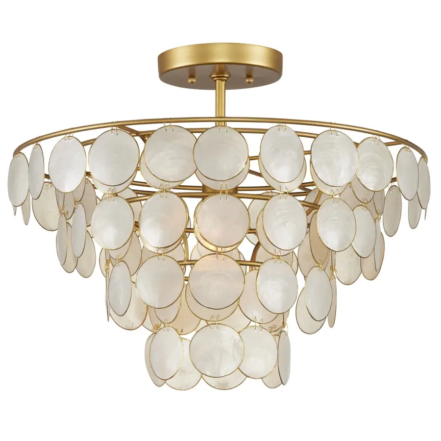Bon Vivant One Light Semi-Flush Mount in Natural/Gold