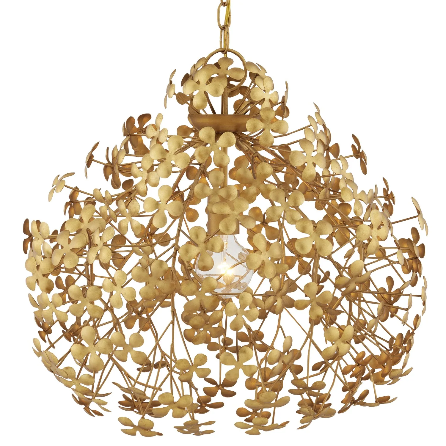 Cloverfield One Light Pendant in Contemporary Gold Leaf