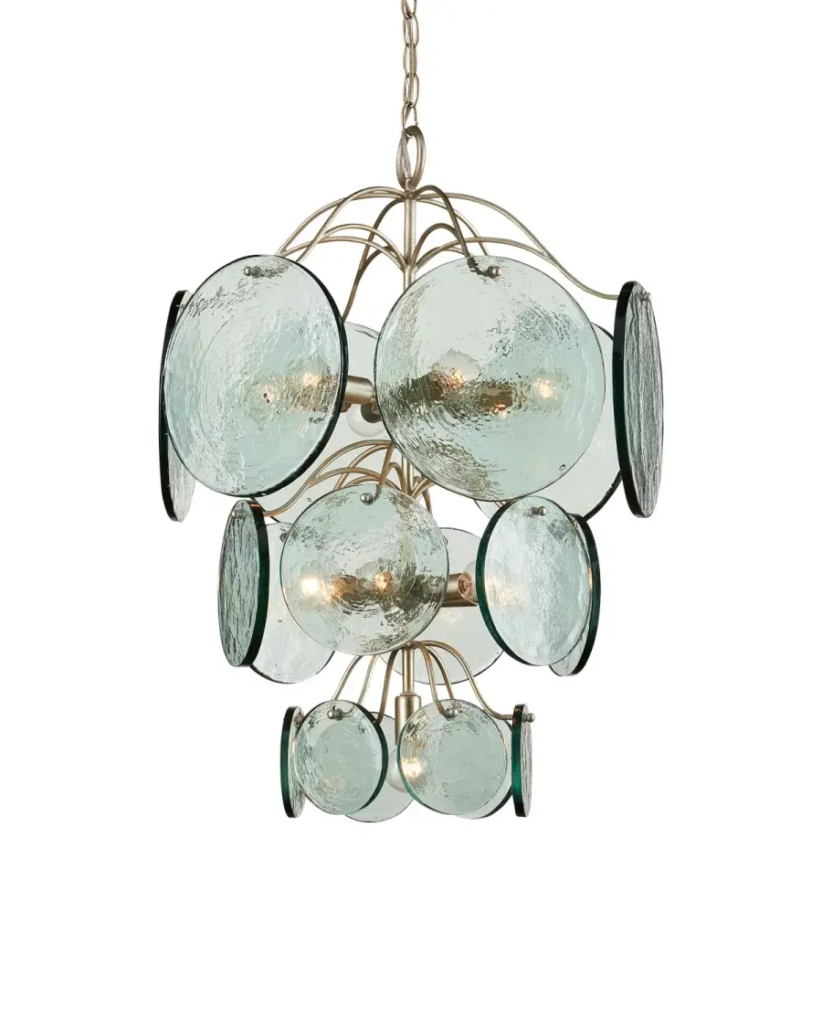 Rovigo 13-Light Chandelier in Clear Glass with Silver Leaf