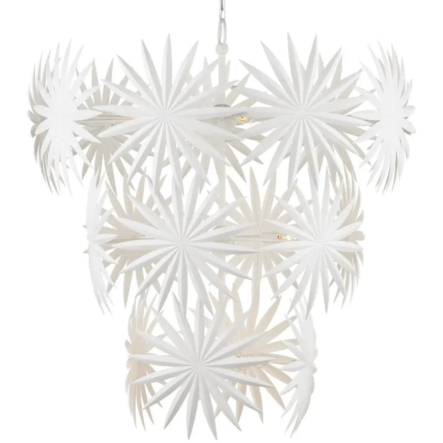 Bismarkia 13-Light Chandelier in Gesso White