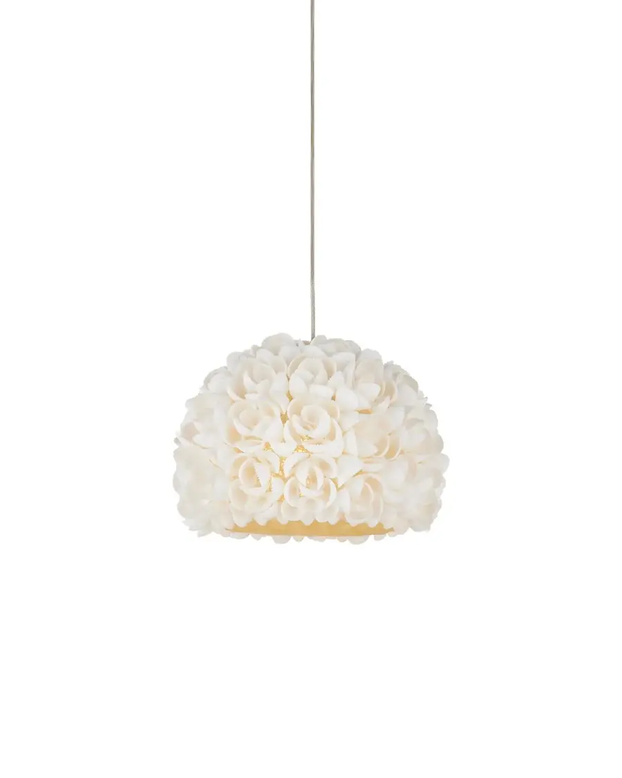 Virtu One Light Pendant in Natural/Silver