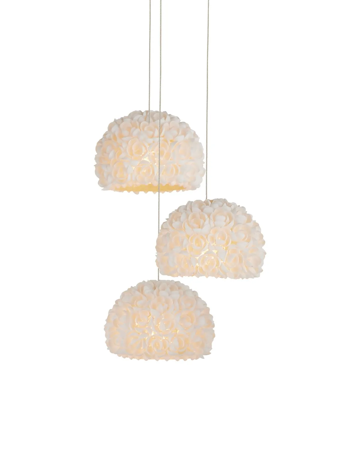 Virtu Three Light Pendant in Natural/Silver