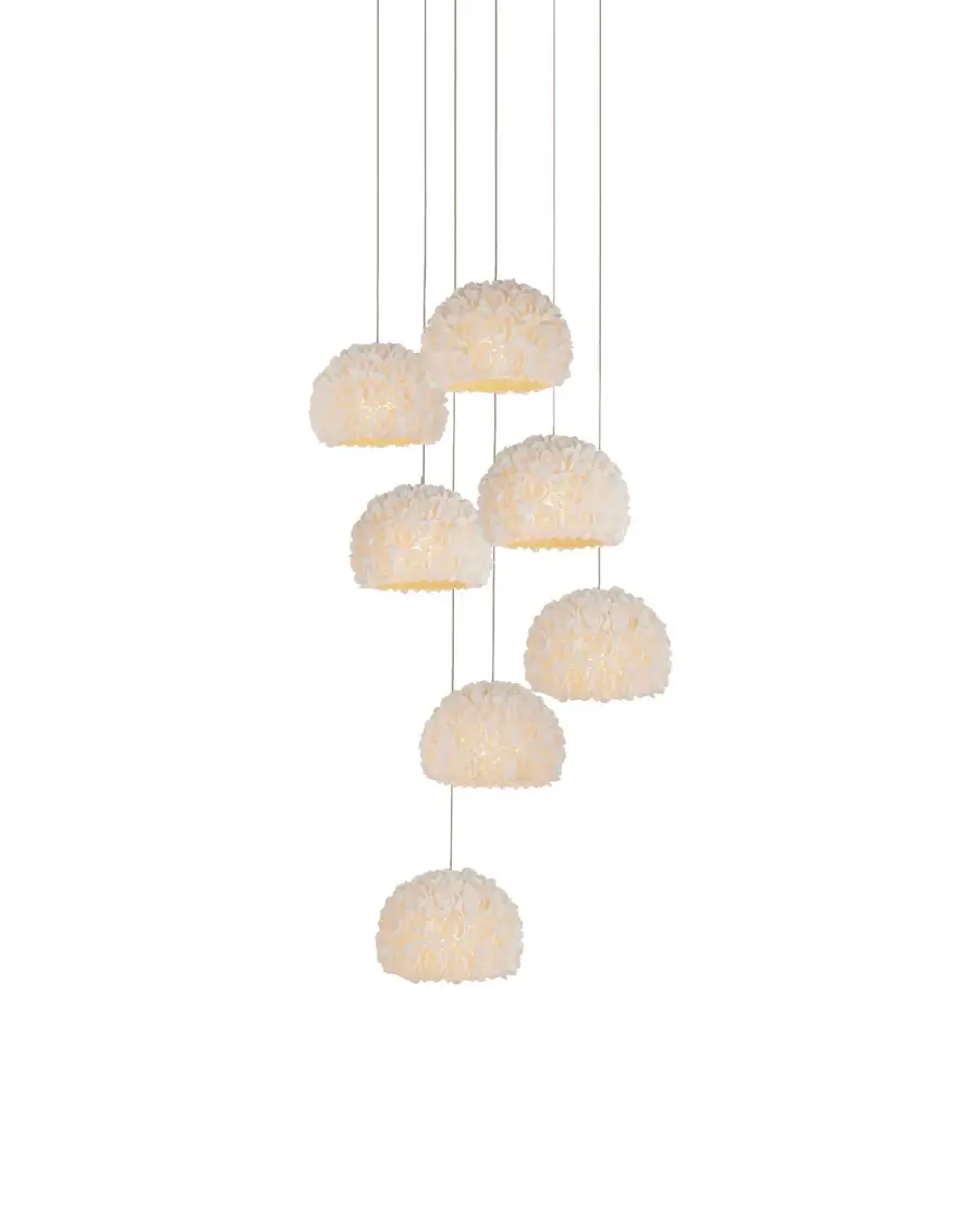 Virtu Seven Light Pendant in Natural/Silver