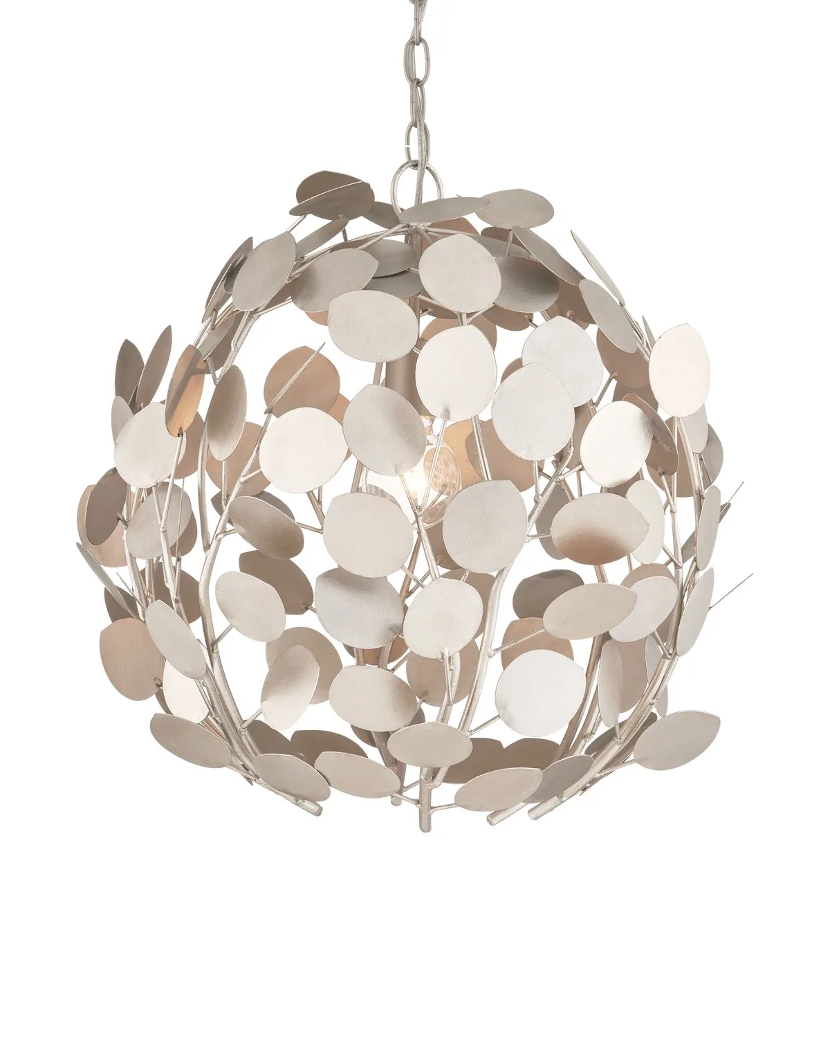 Lunaria One Light Chandelier in Contemporary Silver Leaf